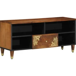 vidaXL TV-kast Honingbruin 100 x 33 x 46 cm Massief Mango Hout