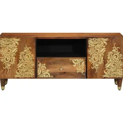 vidaXL TV-kast Honingbruin 105 x 33 x 46 cm Massief Mango Hout