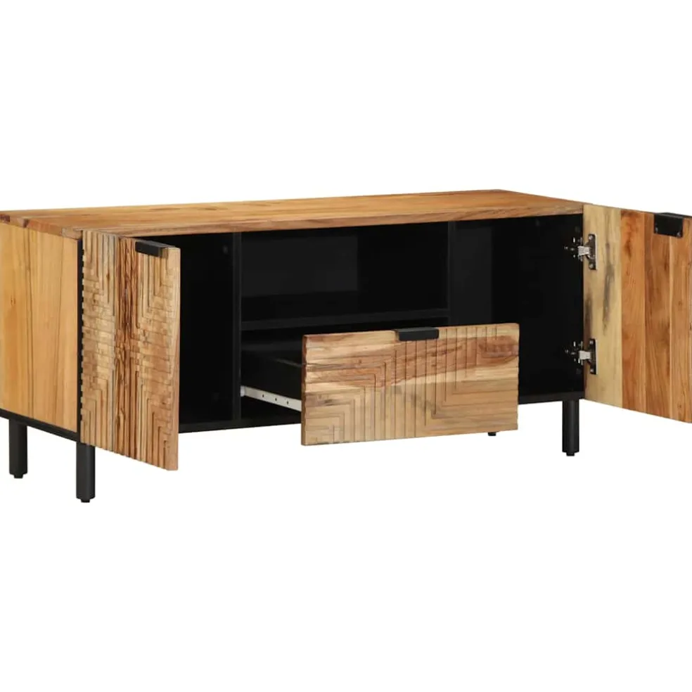 vidaXL TV-kast met lade Bruin 105 x 33 x 46 cm Massief Mango Hout