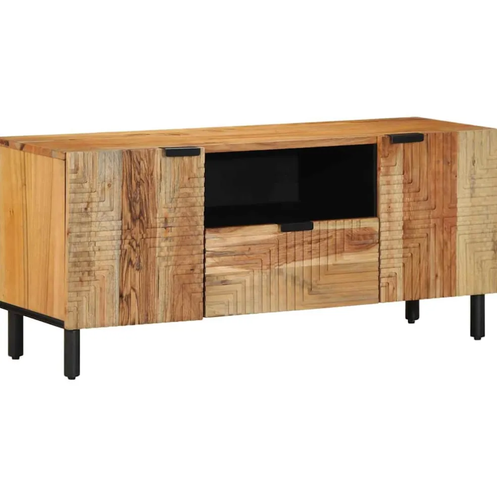 vidaXL TV-kast met lade Bruin 105 x 33 x 46 cm Massief Mango Hout