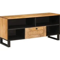 vidaXL TV-kast met lade Bruin 100 x 33 x 46 cm Massief Mango Hout