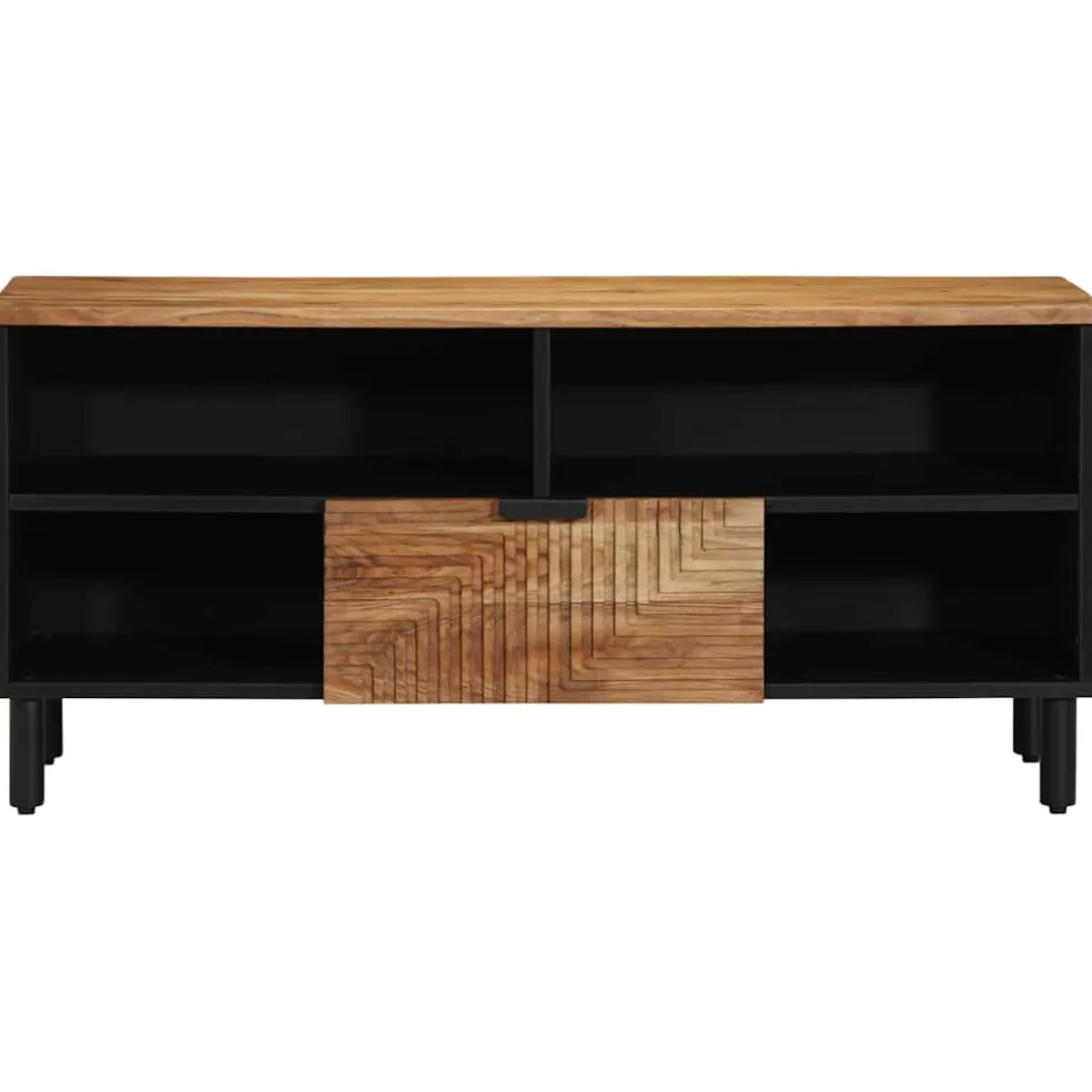 vidaXL TV-kast met lade Bruin 100 x 33,5 x 46 cm Massief Mango Hout