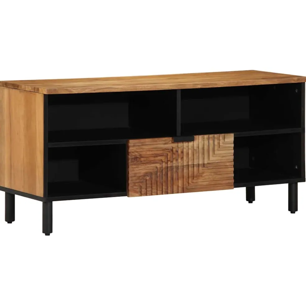 vidaXL TV-kast met lade Bruin 100 x 33,5 x 46 cm Massief Mango Hout