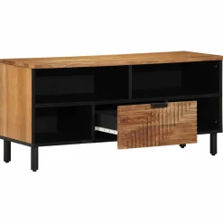 vidaXL TV-kast met lade Bruin 100 x 33,5 x 46 cm Massief Mango Hout