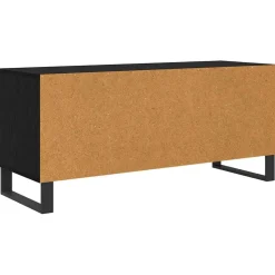 vidaXL TV-kast met lade Zwart Eiken 100 x 34,5 x 44,5 cm