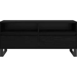 vidaXL TV-kast met lade Zwart Eiken 100 x 34,5 x 44,5 cm