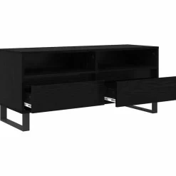 vidaXL TV-kast met lade Zwart Eiken 100 x 34,5 x 44,5 cm