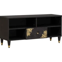 vidaXL TV-kast met lade Zwart 100 x 33 x 46 cm Massief Mango Hout