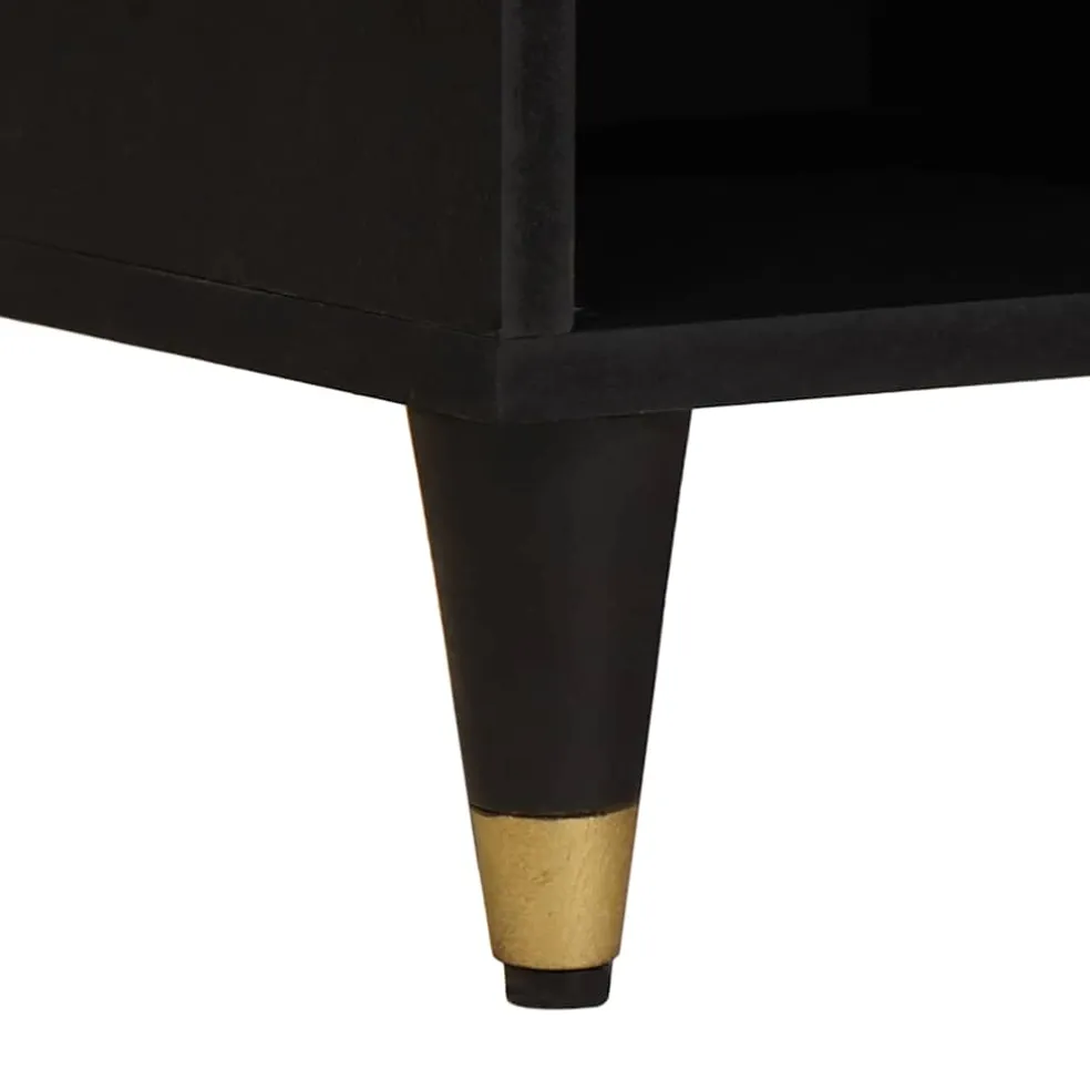 vidaXL TV-kast met lade Zwart 100 x 33 x 46 cm Massief Mango Hout