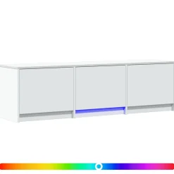 vidaXL TV-kast met LED 140 x 34 x 40 cm Wit Geconstrueerd hout