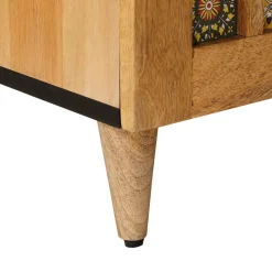 vidaXL TV-kast met plank Naturel 105 x 33 x 46 cm Massief Mango Hout