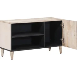 vidaXL TV-kast met plank Wit 80 x 31,5 x 46 cm Massief Mango Hout