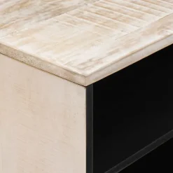 vidaXL TV-kast met plank Wit 80 x 31,5 x 46 cm Massief Mango Hout
