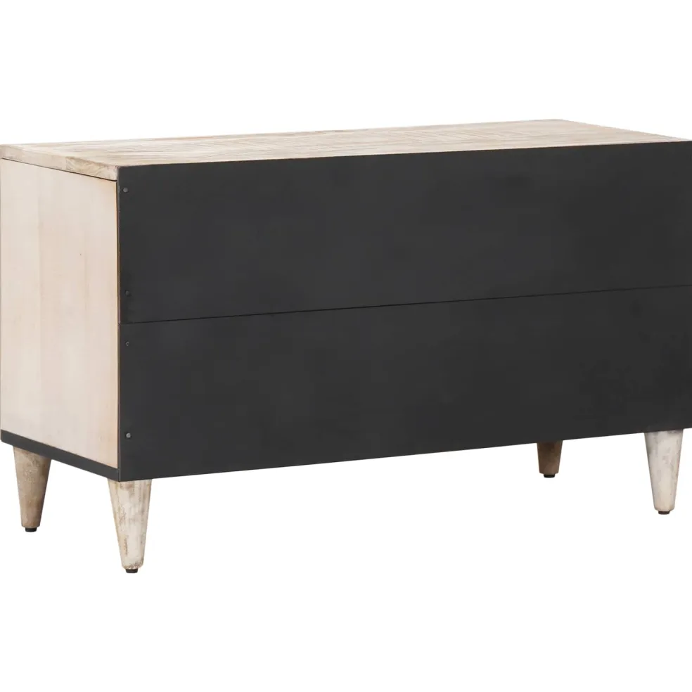 vidaXL TV-kast met plank Wit 80 x 31,5 x 46 cm Massief Mango Hout