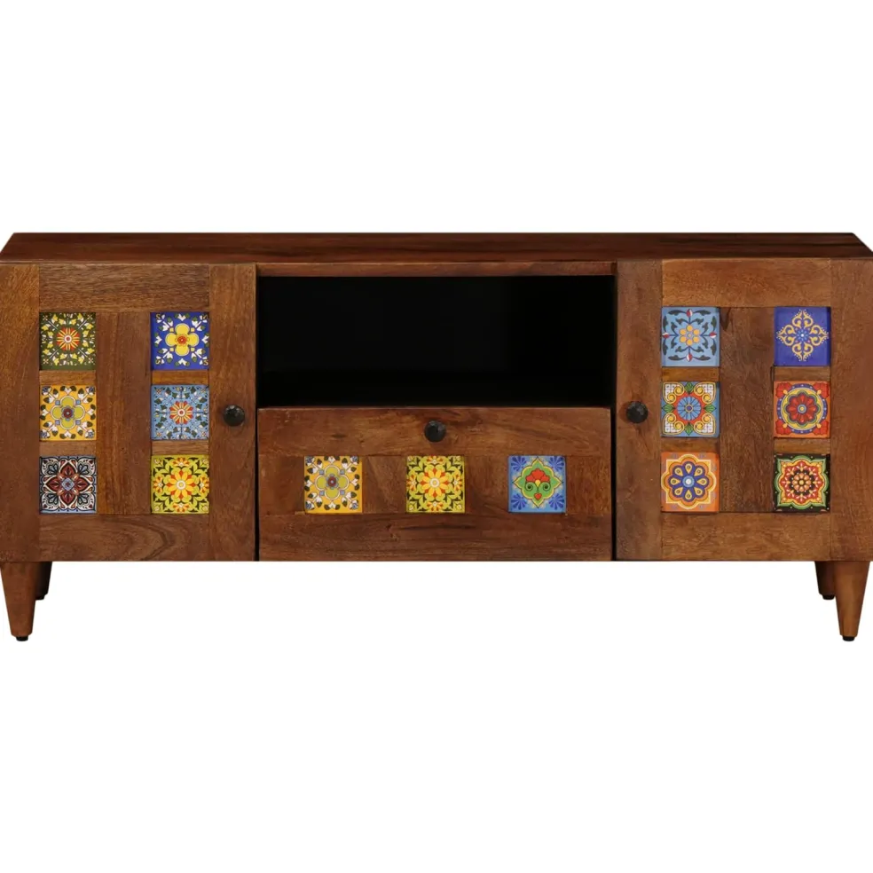 vidaXL TV-kast Walnotenhout 105 x 33 x 46 cm Massief Mango Hout
