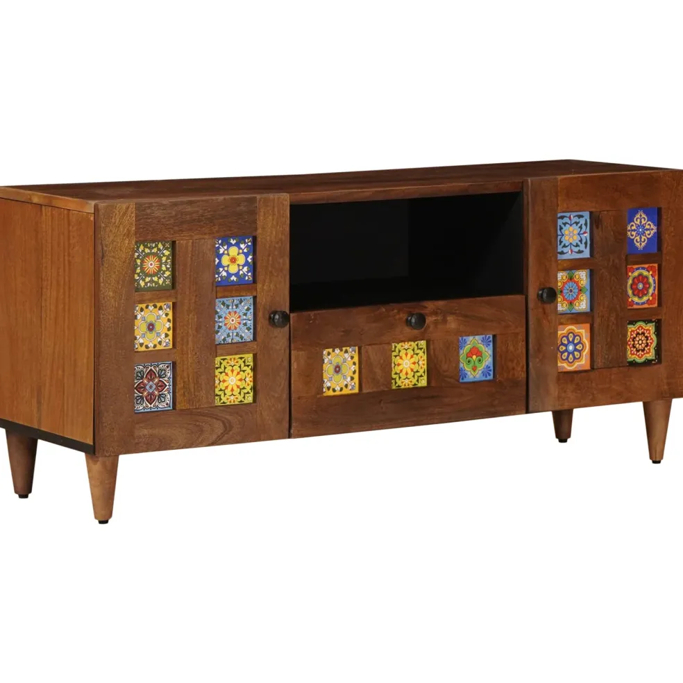 vidaXL TV-kast Walnotenhout 105 x 33 x 46 cm Massief Mango Hout