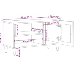 vidaXL TV-kast Walnotenhout 80 x 33 x 46 cm Massief Mango Hout