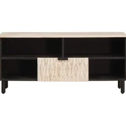 vidaXL TV-kast Witte Was Afwerking 100 x 33 x 46 cm Massief Mango Hout