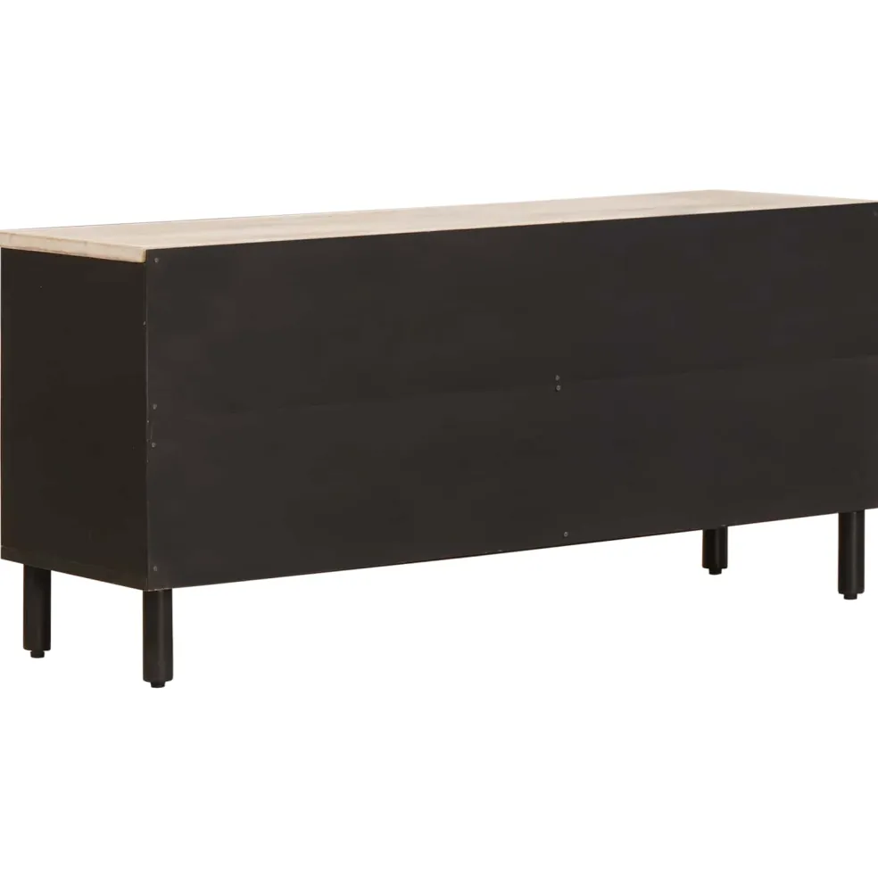 vidaXL TV-kast Witte Was Afwerking 100 x 33 x 46 cm Massief Mango Hout