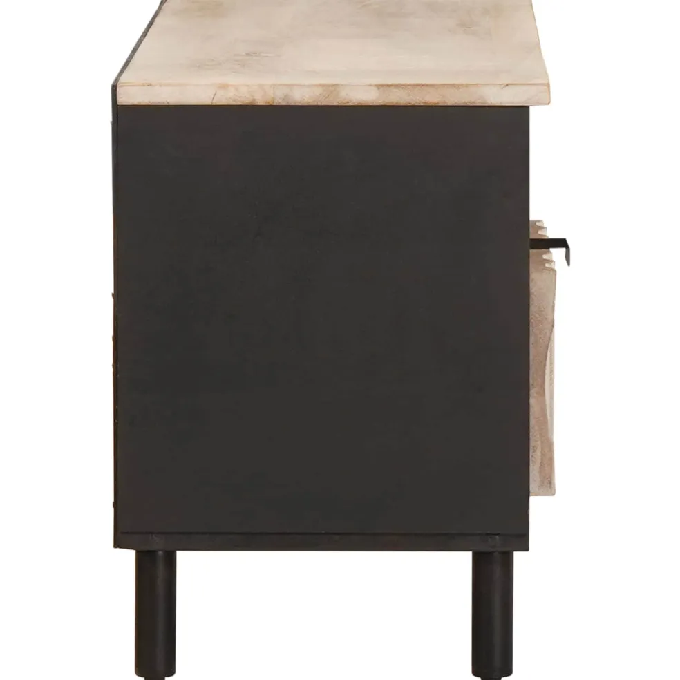 vidaXL TV-kast Witte Was Afwerking 100 x 33 x 46 cm Massief Mango Hout