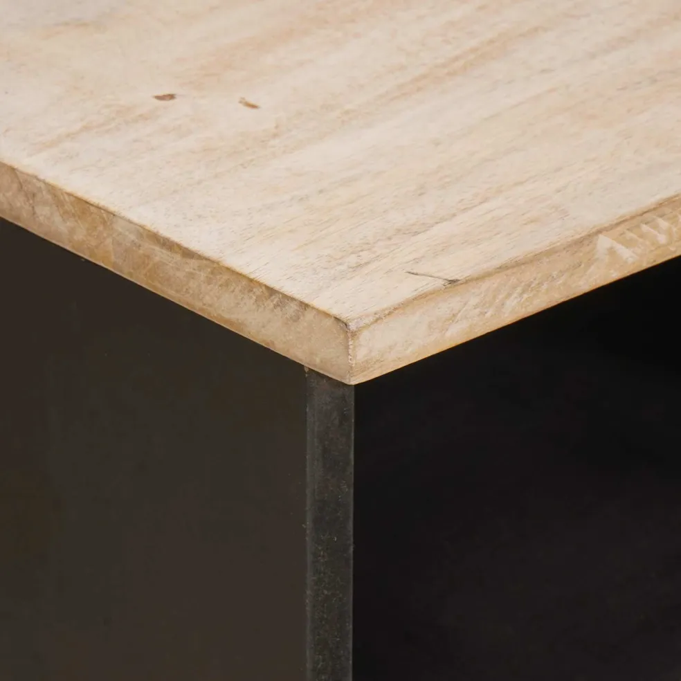 vidaXL TV-kast Witte Was Afwerking 70 x 33 x 46 cm Massief Mango Hout