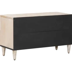 vidaXL TV-kast Wit 80 x 33,5 x 46 cm Massief Mango Hout