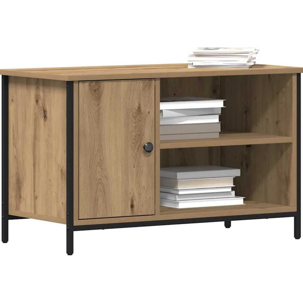 vidaXL TV-kast 80 x 40 x 50 cm artisanaal eikenkleurig Bewerkt hout