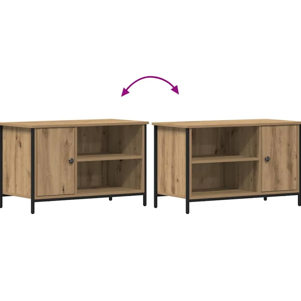 vidaXL TV-kast 80 x 40 x 50 cm artisanaal eikenkleurig Bewerkt hout
