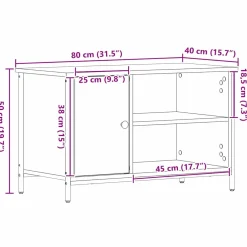 vidaXL TV-kast 80 x 40 x 50 cm artisanaal eikenkleurig Bewerkt hout
