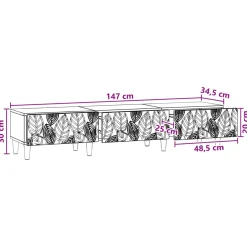 vidaXL TV-kast 147 x 34,5 x 30 cm Artisanaal eiken Bewerkt hout