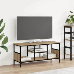 vidaXL TV-kast 100 x 35 x 45 cm Artisan Eiken Gemonteerd hout en ijzer