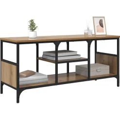 vidaXL TV-kast 100 x 35 x 45 cm Artisan Eiken Gemonteerd hout en ijzer