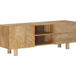 vidaXL TV-kast 110 x 30 x 40 cm Massief Mango Hout en Geengineerd Hout