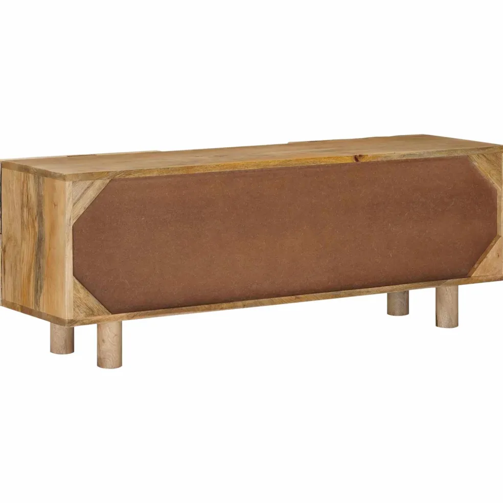 vidaXL TV-kast 110 x 30 x 40 cm Massief Mango Hout en Geengineerd Hout