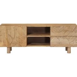 vidaXL TV-kast 110 x 30 x 40 cm Massief Mango Hout en Geengineerd Hout