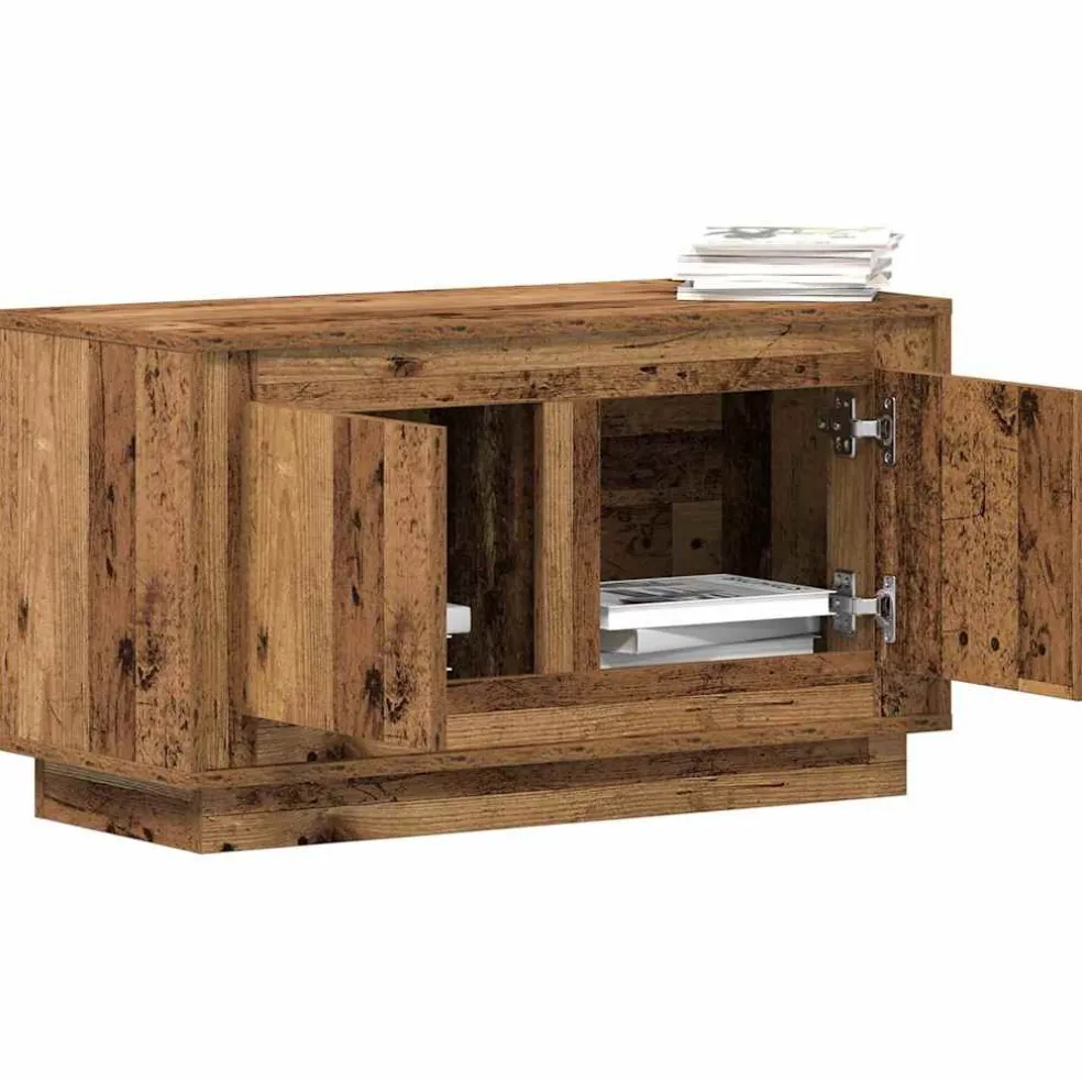 vidaXL TV-kast 80 x 35 x 45 cm Oud hout Bewerkt hout