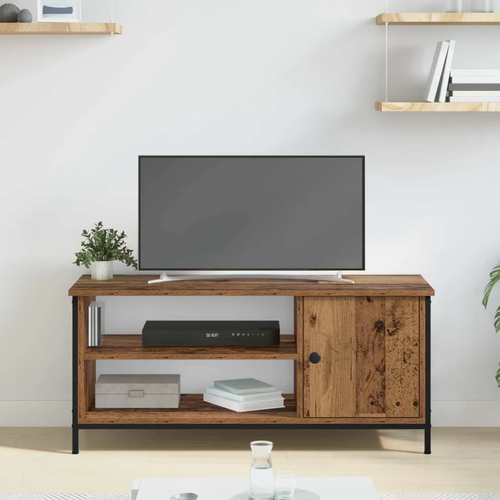 vidaXL TV-kast 100 x 40 x 45 cm Oud Hout Bewerkt hout