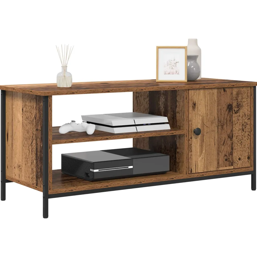 vidaXL TV-kast 100 x 40 x 45 cm Oud Hout Bewerkt hout