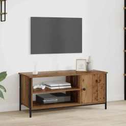 vidaXL TV-kast 100 x 40 x 45 cm Oud Hout Bewerkt hout