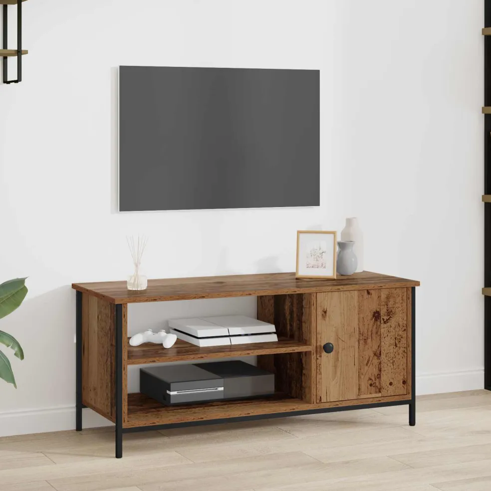 vidaXL TV-kast 100 x 40 x 45 cm Oud Hout Bewerkt hout