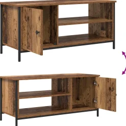 vidaXL TV-kast 100 x 40 x 45 cm Oud Hout Bewerkt hout