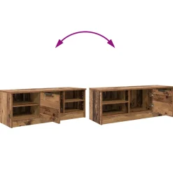 vidaXL TV-kast 102 x 35 x 36,5 cm Oud Hout Bewerkt hout