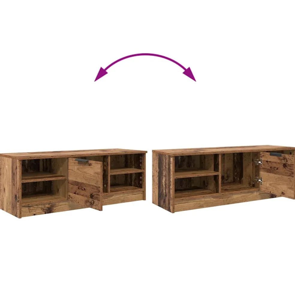 vidaXL TV-kast 102 x 35 x 36,5 cm Oud Hout Bewerkt hout