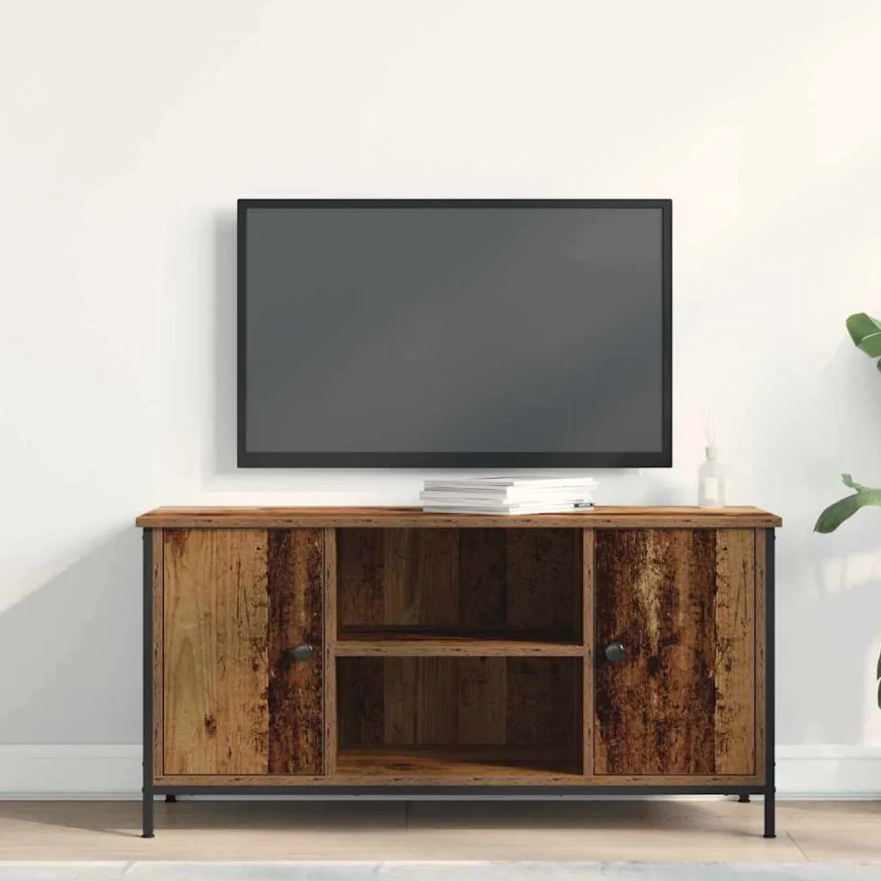 vidaXL TV-kast 100 x 40 x 50 cm Oud hout Bewerkt hout