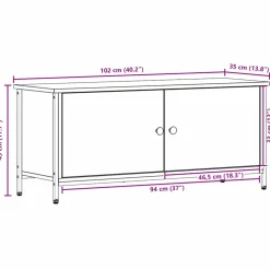 vidaXL TV-kast 100 x 35 x 45 cm Oud Hout Bewerkt hout
