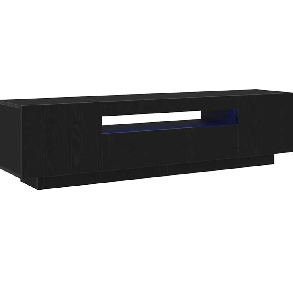 vidaXL TV-kast 160 x 35 x 40 cm Zwart Bewerkt hout