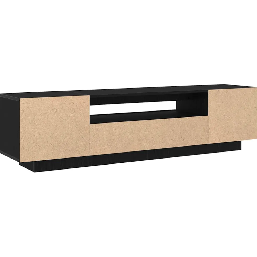 vidaXL TV-kast 160 x 35 x 40 cm Zwart Bewerkt hout