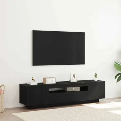 vidaXL TV-kast 160 x 35 x 40 cm Zwart Bewerkt hout