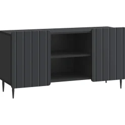 vidaXL TV-kast 102 x 34,5 x 52 cm Zwart Bewerkt hout