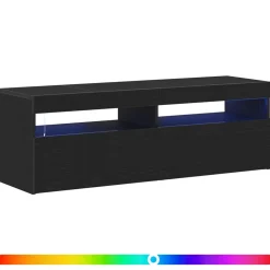 vidaXL TV-kast 120 x 35 x 40 cm Zwart Eiken Bewerkt hout